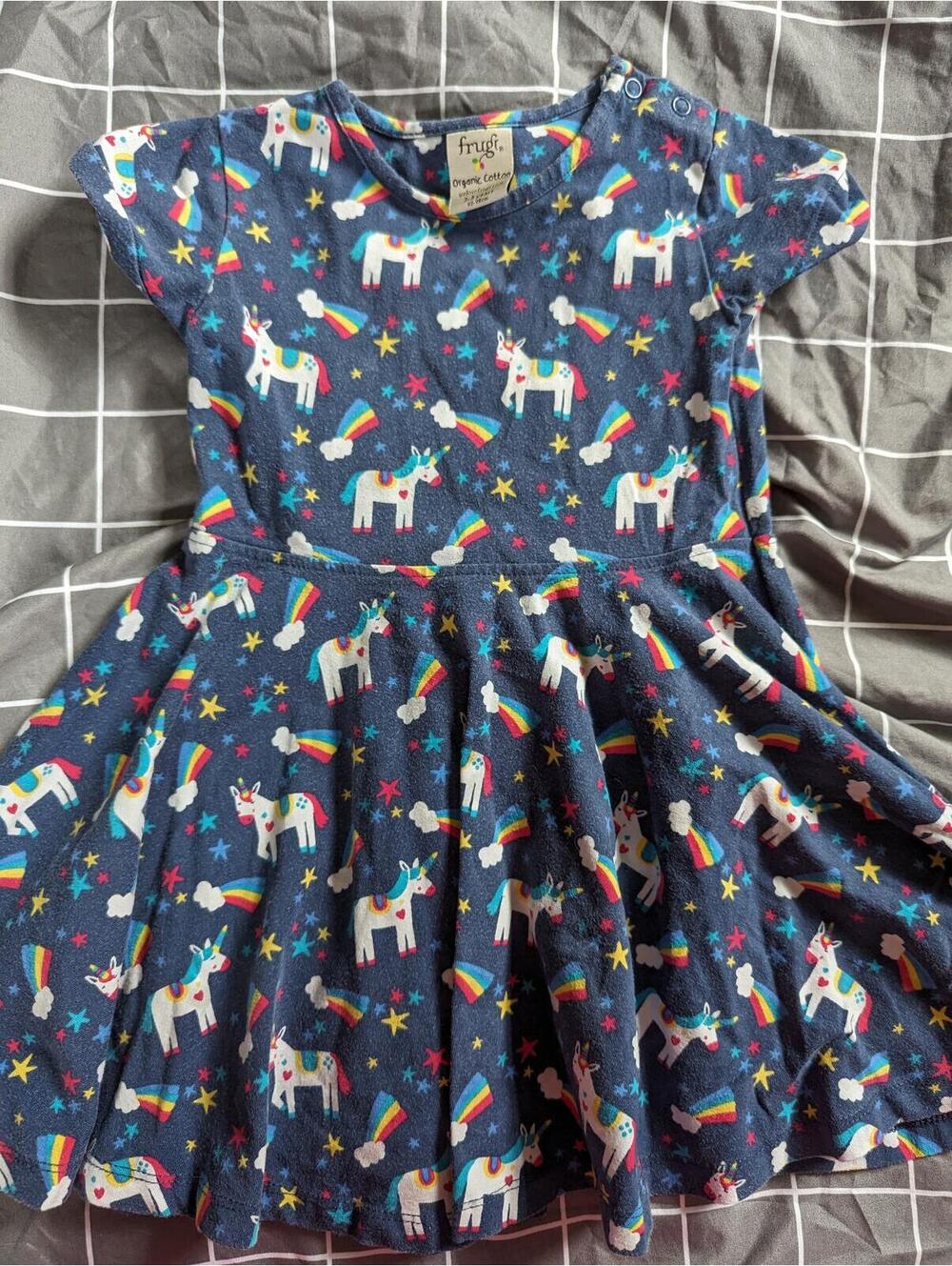 Frugi unicorns rainbows skater dress